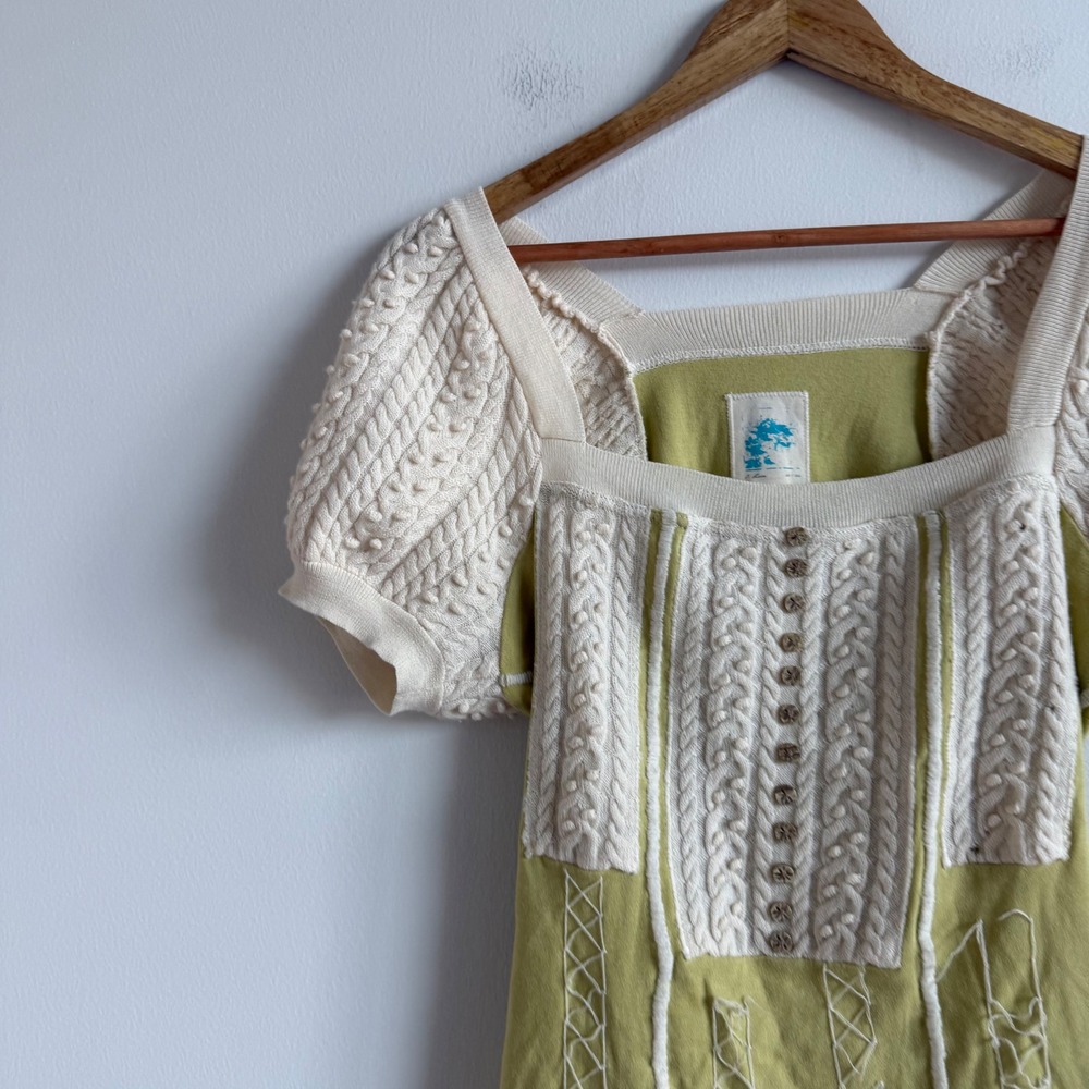 Anthropologie C. Keer Cotton and Wool Puff Sleeve T-Shirt Size Small - Picture 6 of 11